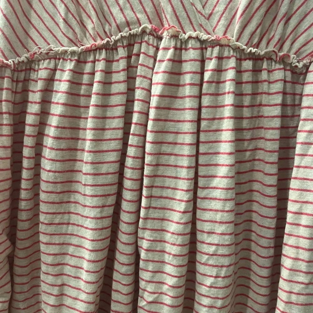 Matilda Jane Oatmeal Red Striped V-neck Tank Top large Soft Women's - Picture 3 of 5